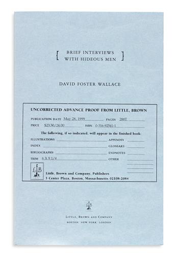 WALLACE, DAVID FOSTER. Brief Interviews With Hideous Men.